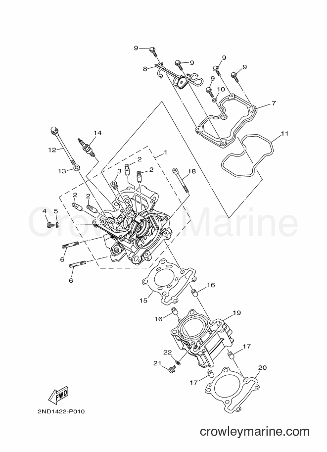 2018 Scooter T150 - T150 (2NDH) [010] - CYLINDER HEAD