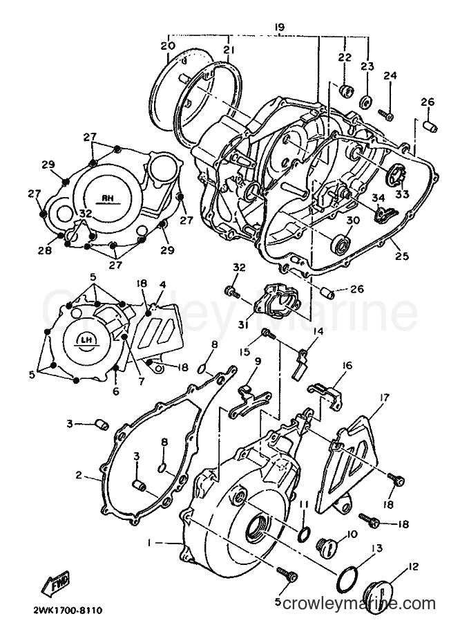 Yamaha Motors XT600 (2WJ2) [999] - CRANKCASE COVER 1
