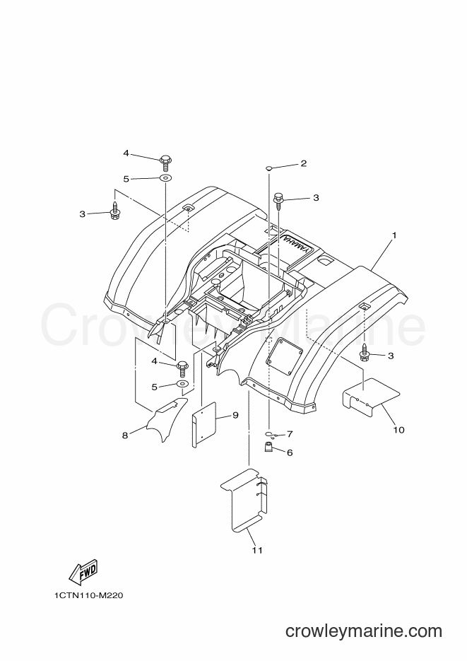 2016 ATV YFM450FWAD - YFM450FWAD (2LCD) [010] - REAR FENDER