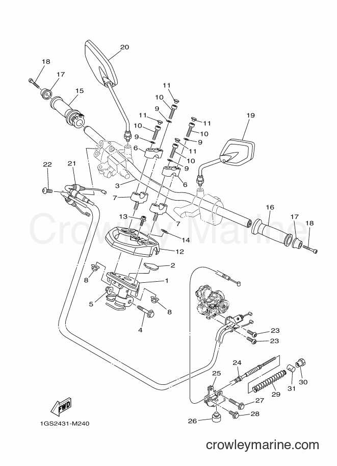 Yamaha Motors AF115FX (1GS2) [010] - STEERING HANDLE & CABLE