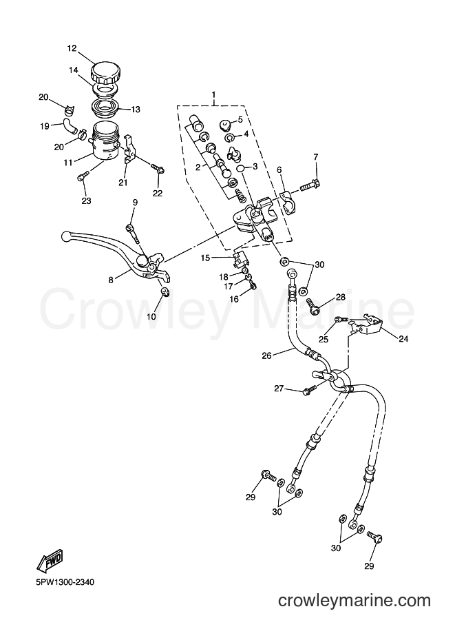 2002 Sport Bike YZF-R1 - YZF-R1 (5PW1) [080] - FRONT MASTER CYLINDER