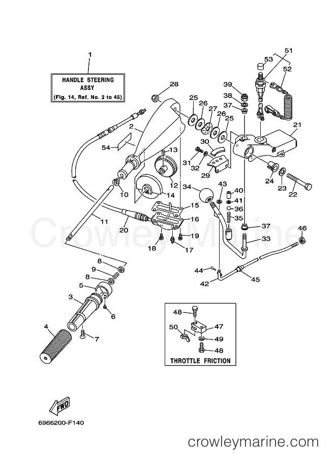 Yamaha Motors E55C (6A36) [030] - STEERING