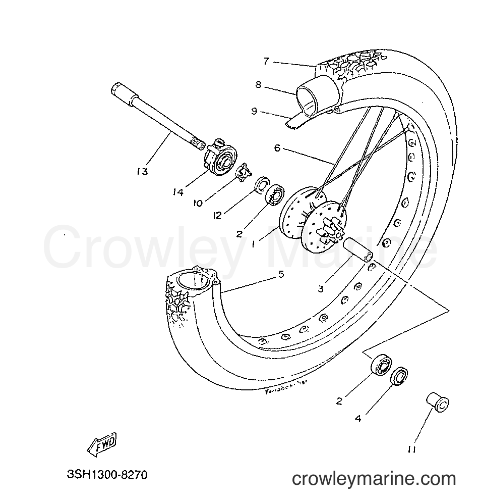 1991 Dirt Bike TDR125 - TDR125 (3SH2) [999] - FRONT WHEEL
