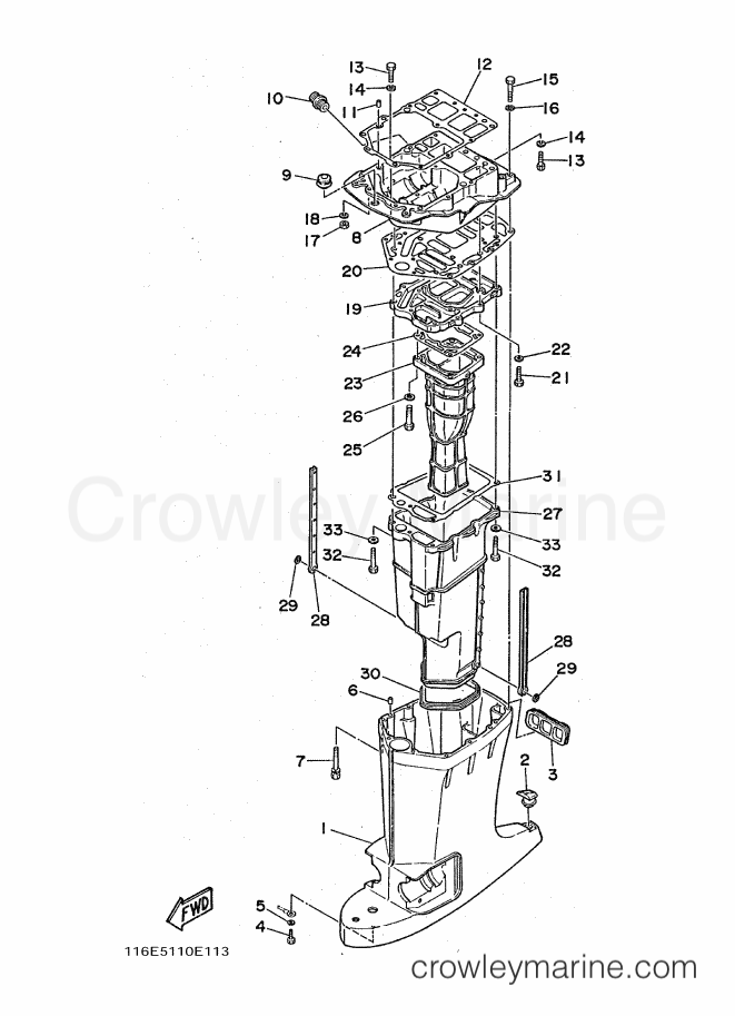 Yamaha Motors 115B (6E50) [010] - UPPER CASING