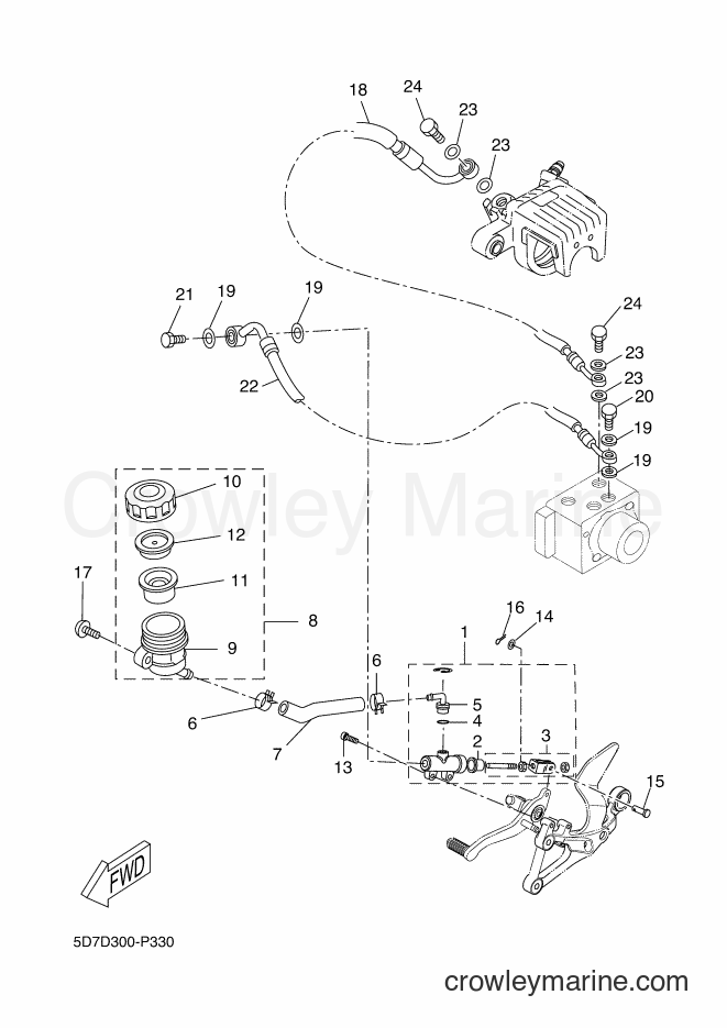 2015 Sport Bike MT125A - MT125A (5D7D) [080] - REAR MASTER CYLINDER