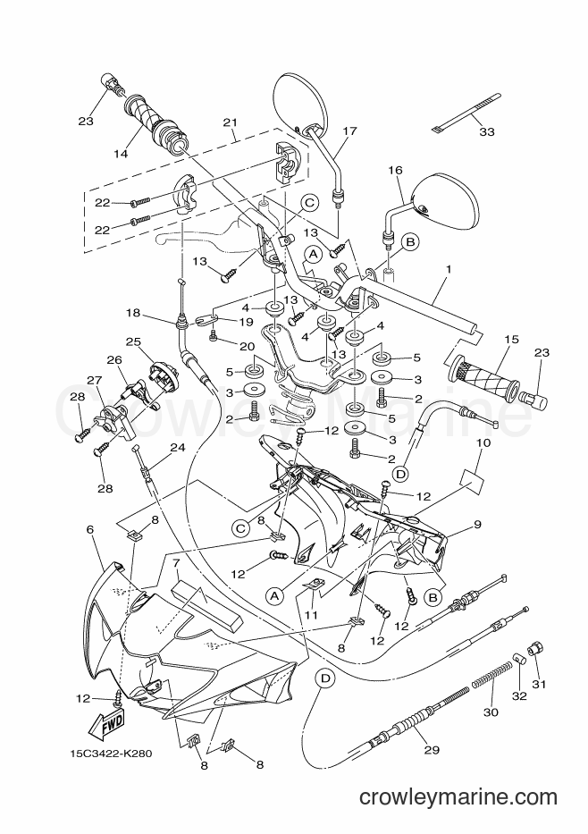 Yamaha Motors TK115 (15C3) [010] - STEERING HANDLE & CABLE