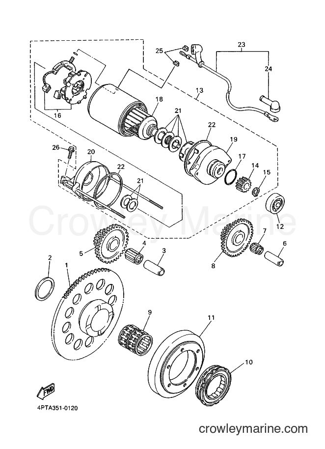 2002 Dirt Bike XT600E - XT600E (4PTB) [020] - STARTER CLUTCH