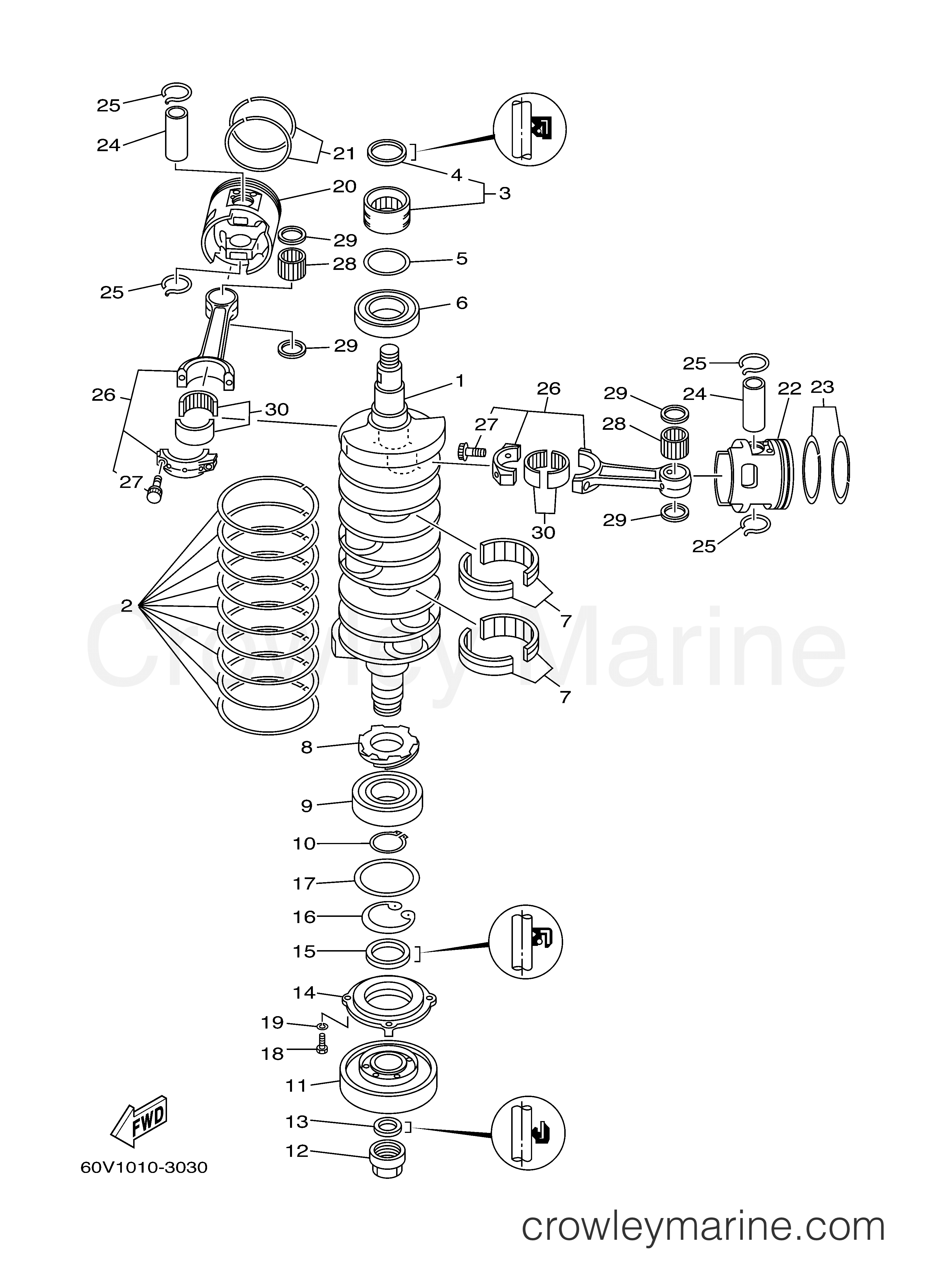 Yamaha Motors LZ250TXRB - CRANKSHAFT PISTON