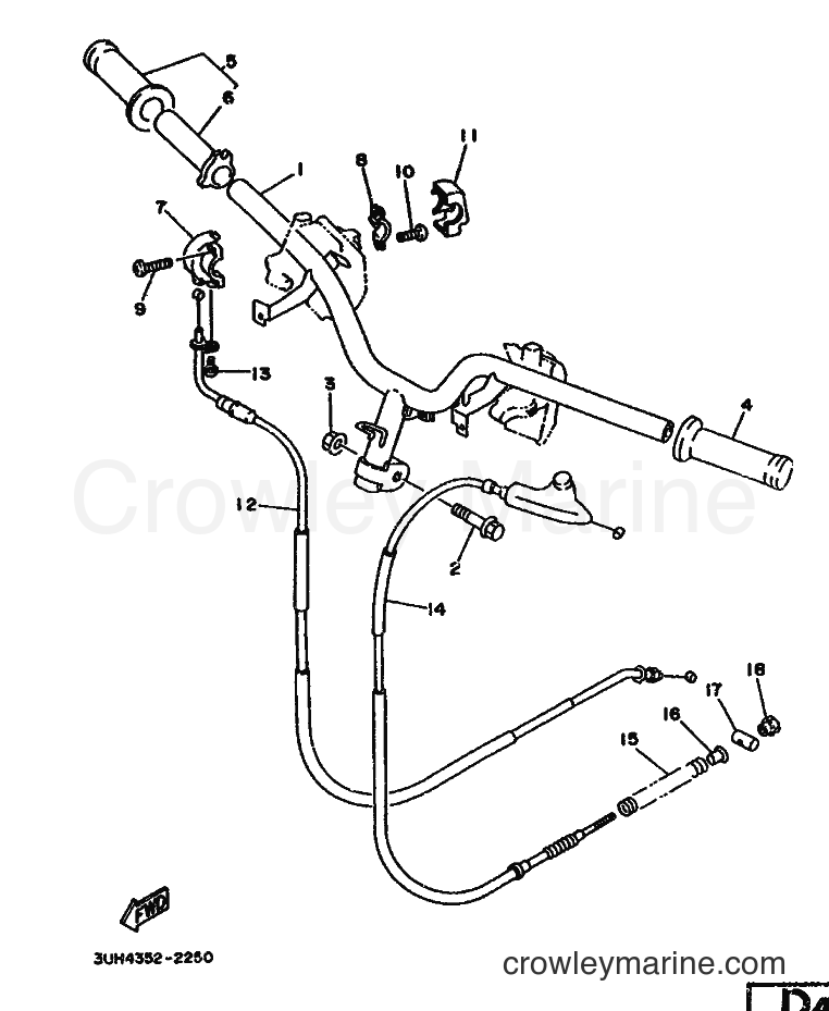 1997 Scooter XC150LC - XC150LC (5EE2) [999] - STEERING HANDLE & CABLE