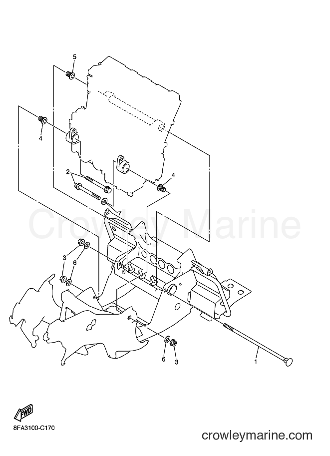 Yamaha Motors RX10 (8FH2) [010] - ENGINE BRACKET