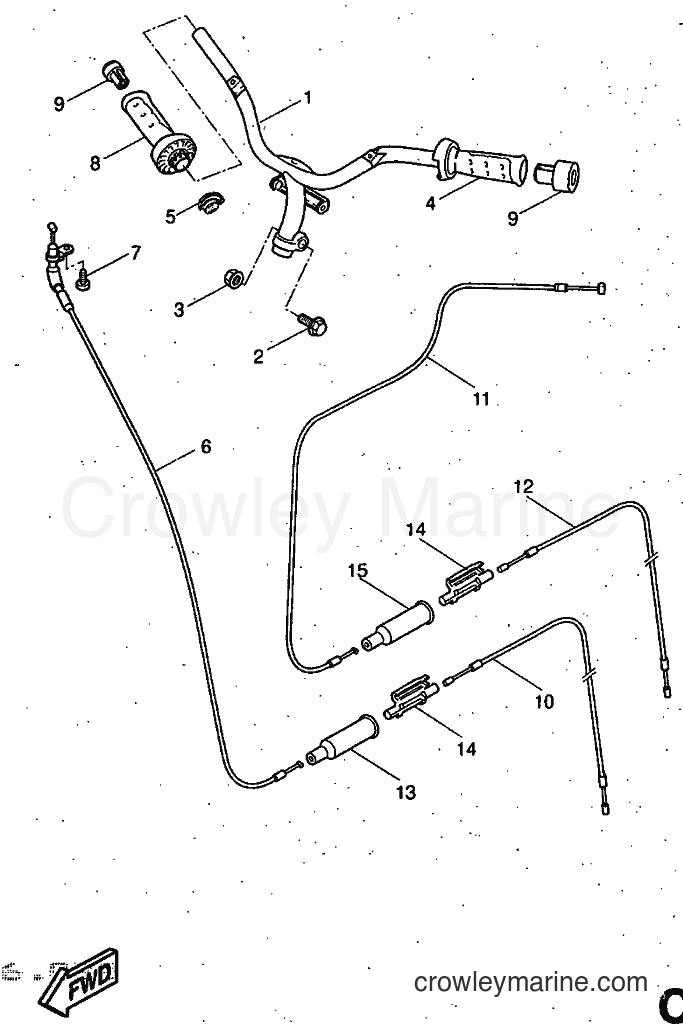 1997 Scooter YQ50 - YQ50 (5CK1) [999] - STEERING CABLE FOR DISK BRAKE