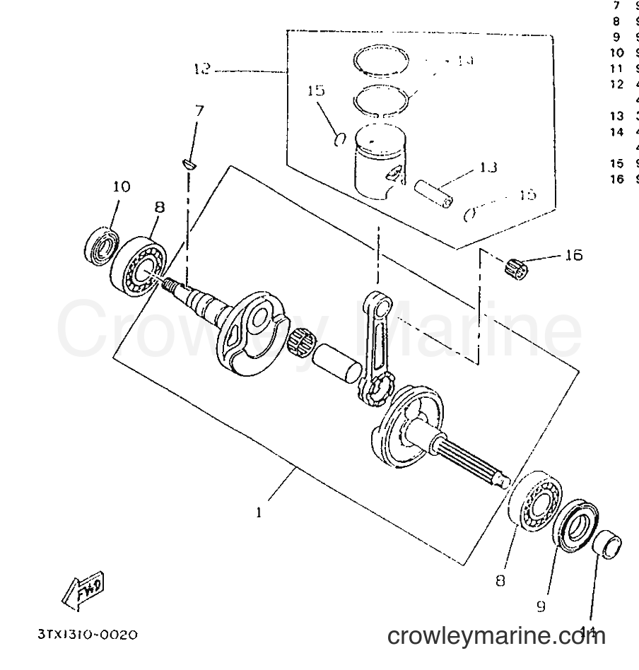 1996 Scooter CW50 - CW50 (4VV5) [999] - CRANKSHAFT & PISTON