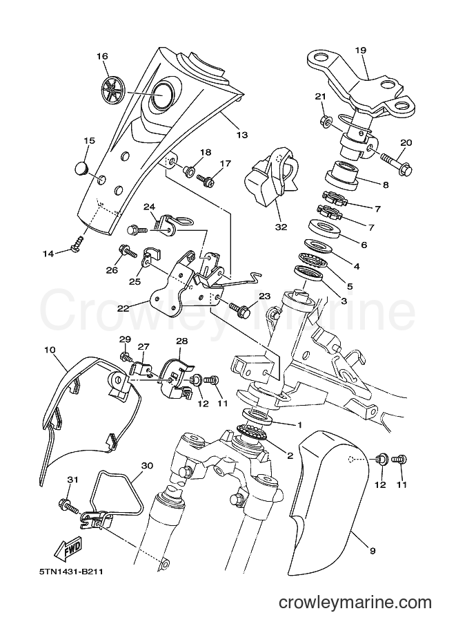 Yamaha Motors T110 (4P41) [010] - STEERING