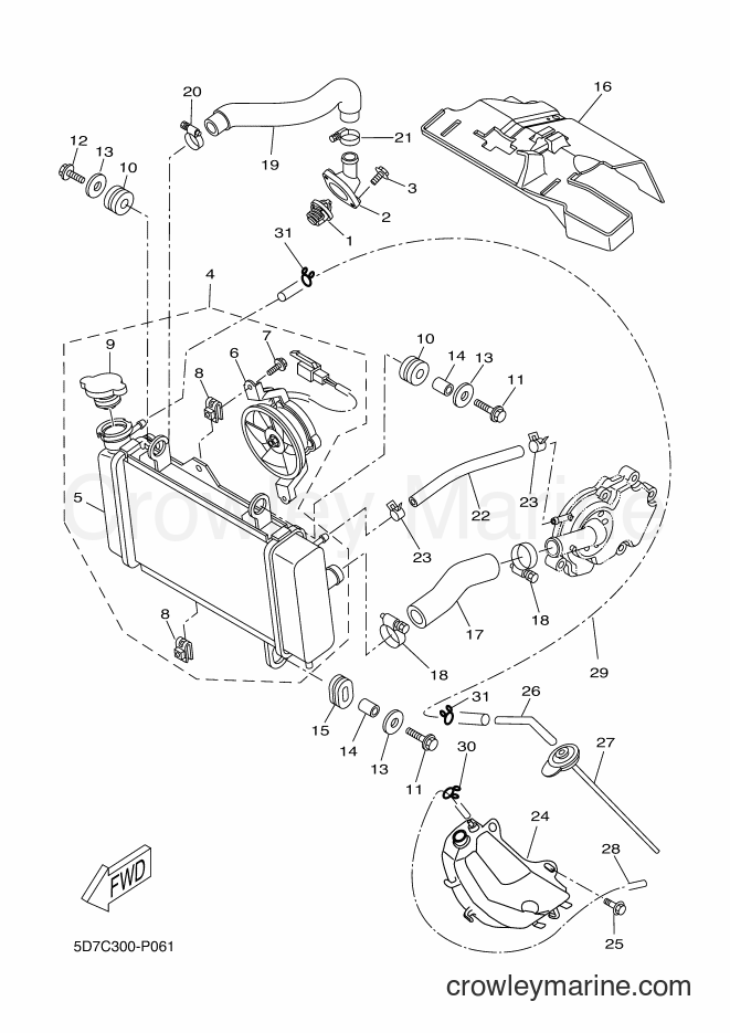 2015 Sport Bike MT125 - MT125 (5D7C) [080] - RADIATOR & HOSE