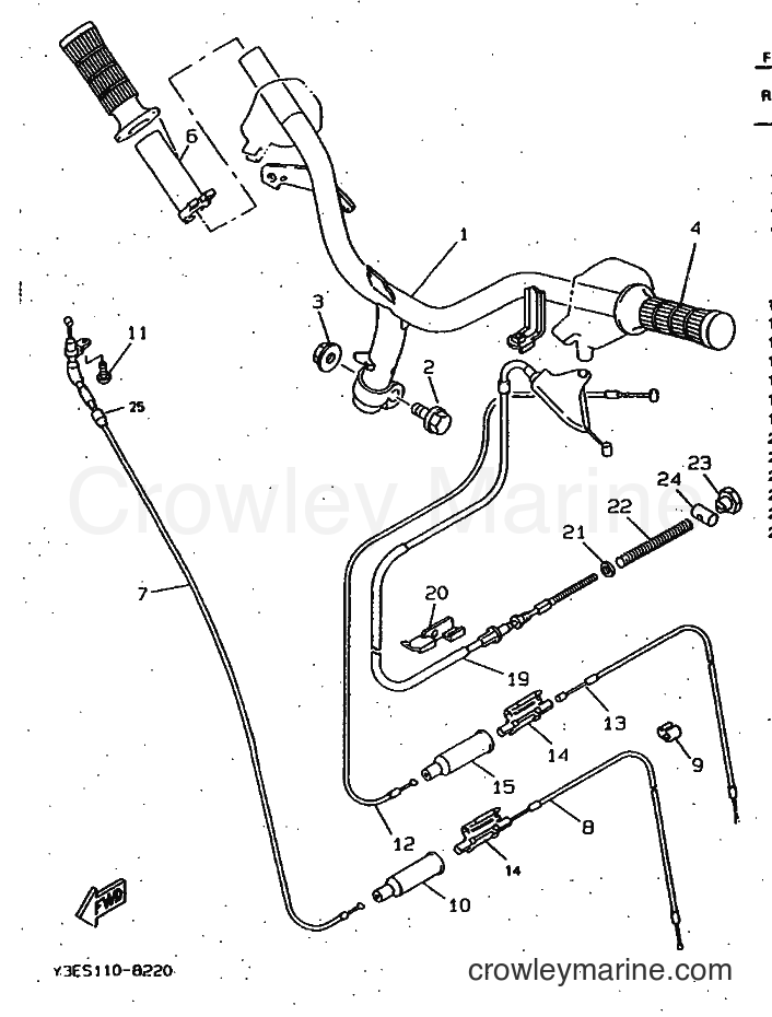 1997 Scooter CW50 - CW50 (4VV7) [999] - STEERING HANDLE & CABLE