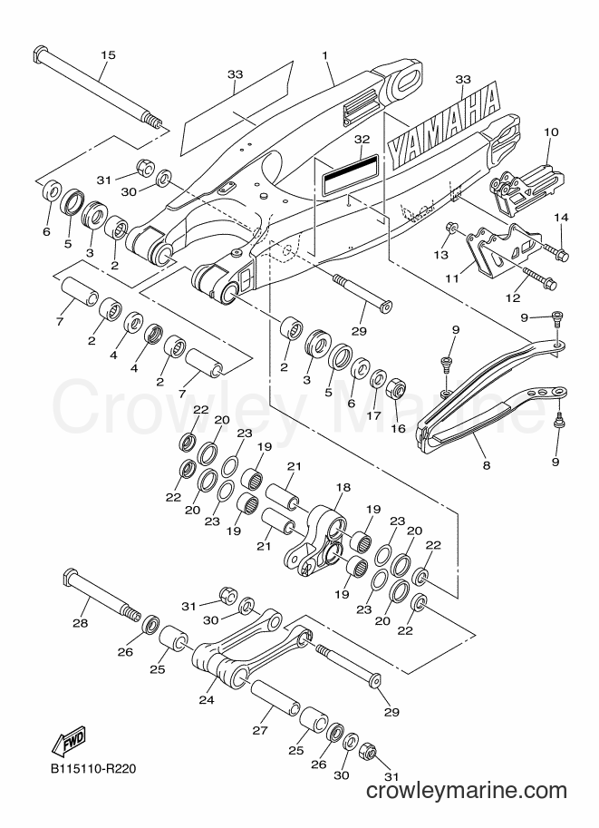 2016 Dirt Bike YZ250F - YZ250F (1SMD) [010] - REAR ARM