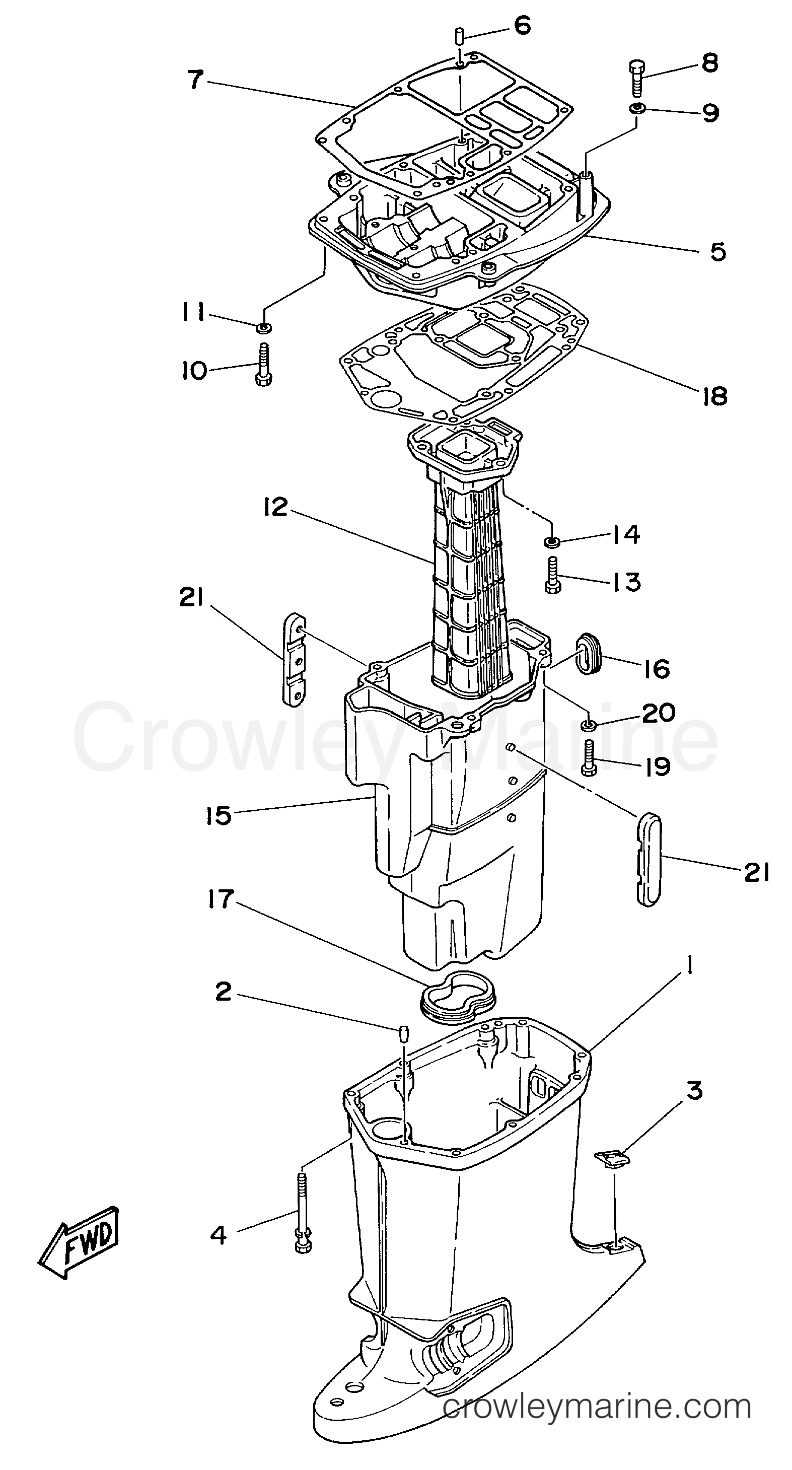 Yamaha Motors 70ETLF - UPPER CASING