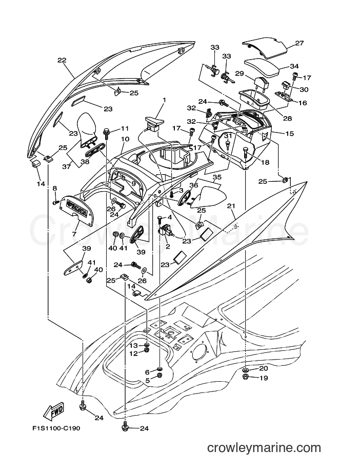 Yamaha Motors JF1000A (6B61) [030] - ENGINE HATCH 1