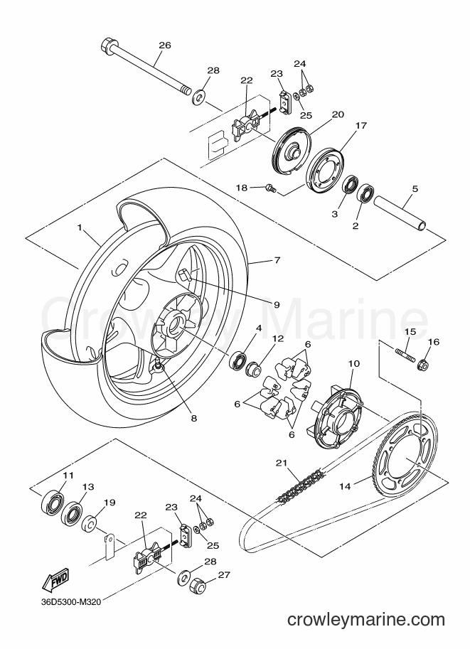 Yamaha Motors XJ6SA (36D8) [040] - REAR WHEEL