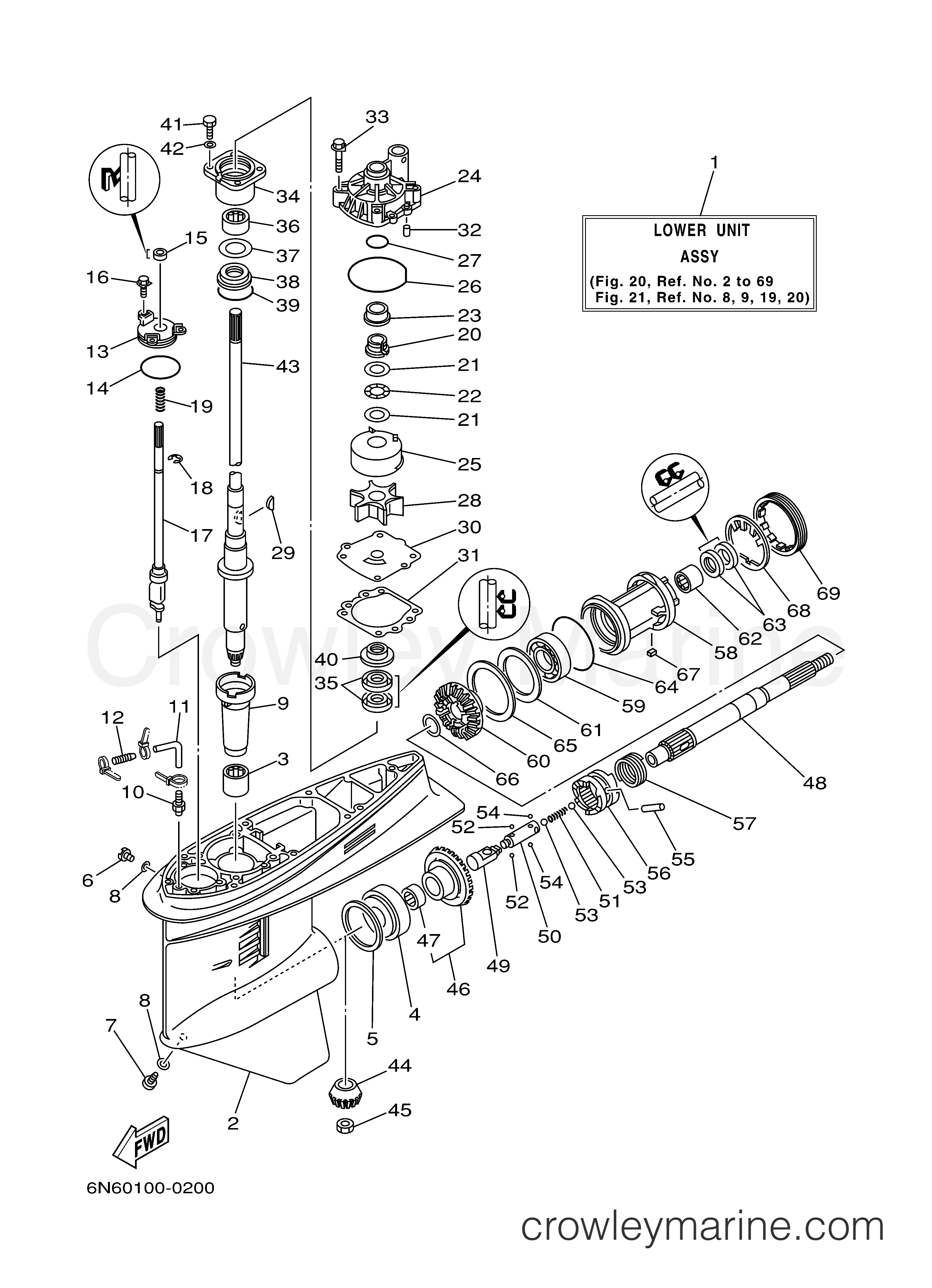 Yamaha Motors C115TXRY - LOWER CASING DRIVE 1
