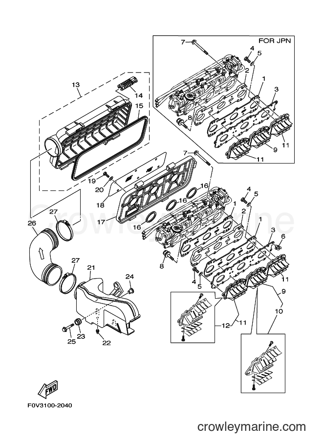 Yamaha Motors JET FOR XA1200 (68N1) [03B] - INTAKE