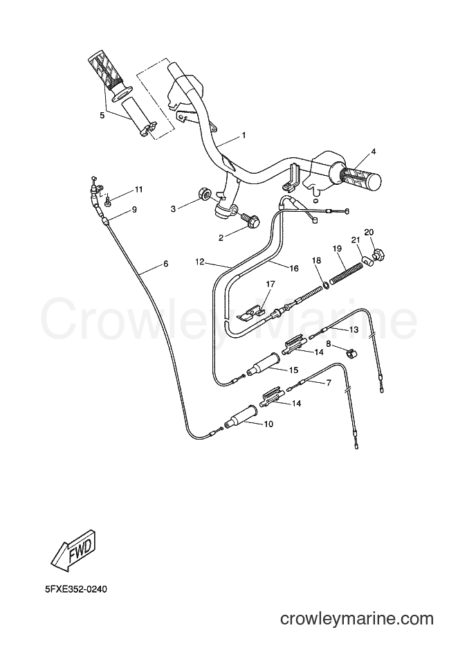 Yamaha Motors CW50RS (5FXS) [030] - STEERING HANDLE & CABLE