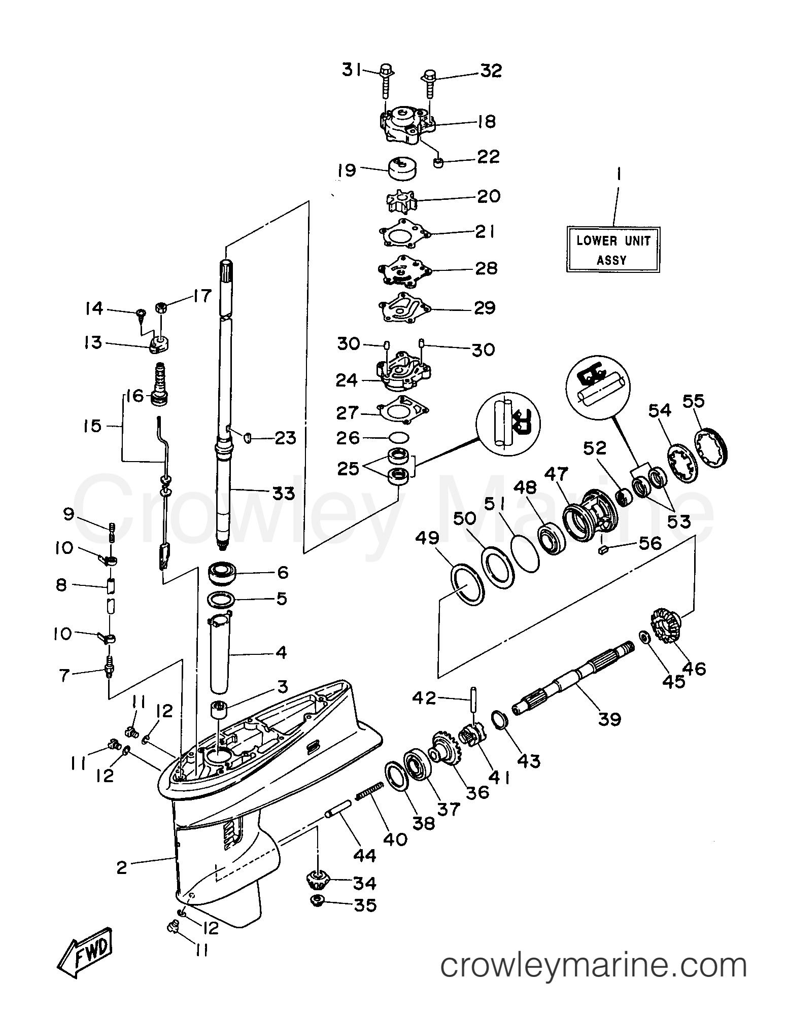 Yamaha Motors 25MLHV3 - LOWER CASING DRIVE 1