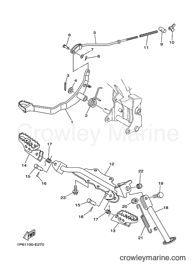 2007 Dirt Bike TT-R50E - TT-R50E (1P66) [030] - STAND & FOOTREST