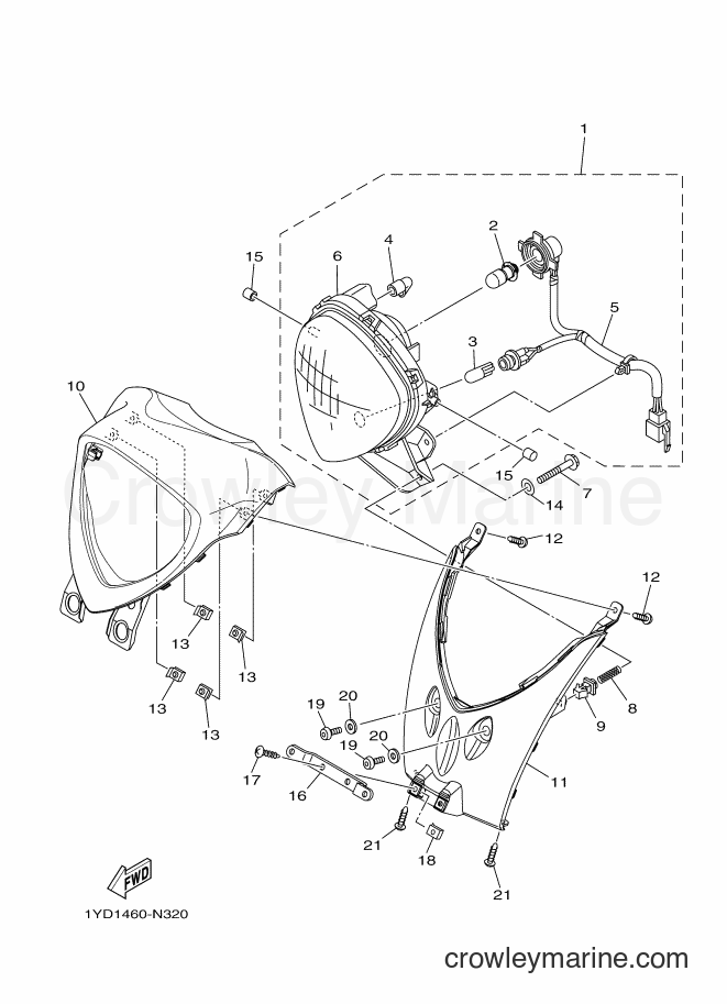 Yamaha Motors AF115FC (1YD8) [010] - HEADLIGHT