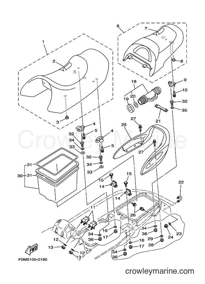 Yamaha Motors JET FOR XL700 (67EF) [010] - SEAT & UNDER LOCKER