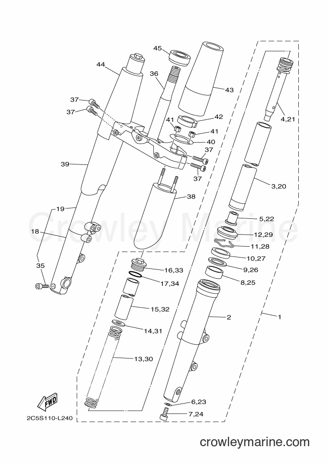 Yamaha Motors XV1900CT (2BH3) [020] - FRONT FORK