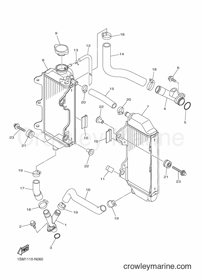 2014 Dirt Bike YZ250F - YZ250F (1SM2) [010] - RADIATOR & HOSE