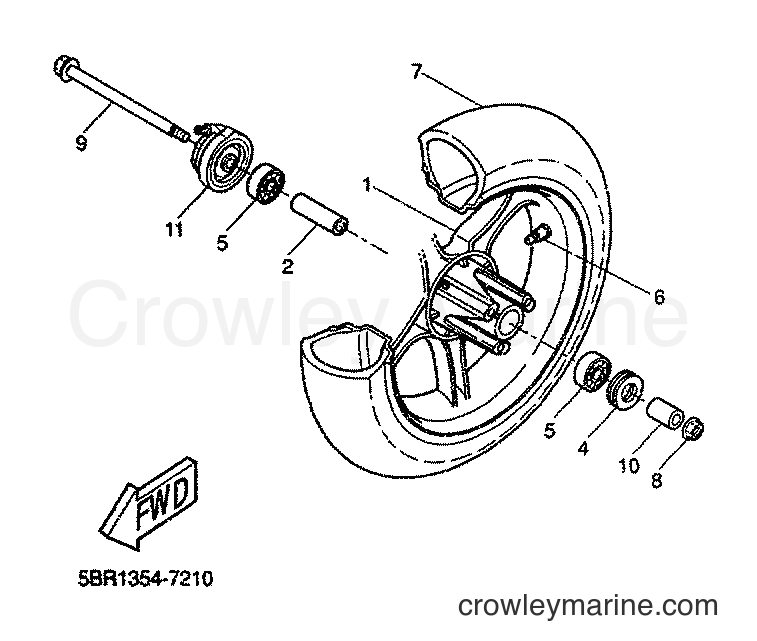 1999 Scooter YQ50 - YQ50 (5KF1) [010] - FRONT WHEEL