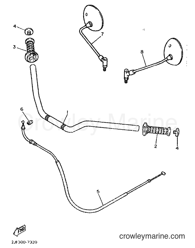 Yamaha Motors FZX750 (2JE) [99A] - STEERING HANDLE & CABLE
