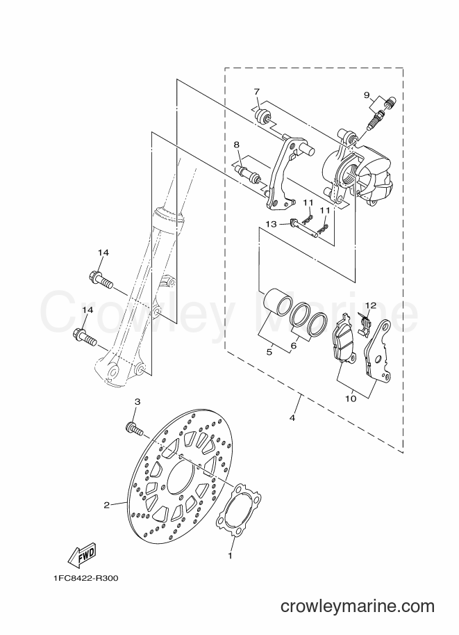 2016 Scooter T115FLE - T115FLE (1FCC) [010] - FRONT BRAKE CALIPER
