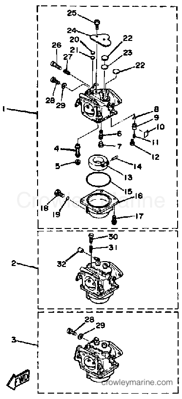 Yamaha Motors 90ETLH - CARBURETOR