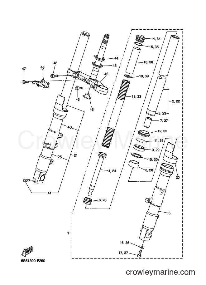 2007 Street Bike FZ6-NAHG - FZ6-NAHG (5S41) [050] - FRONT FORK