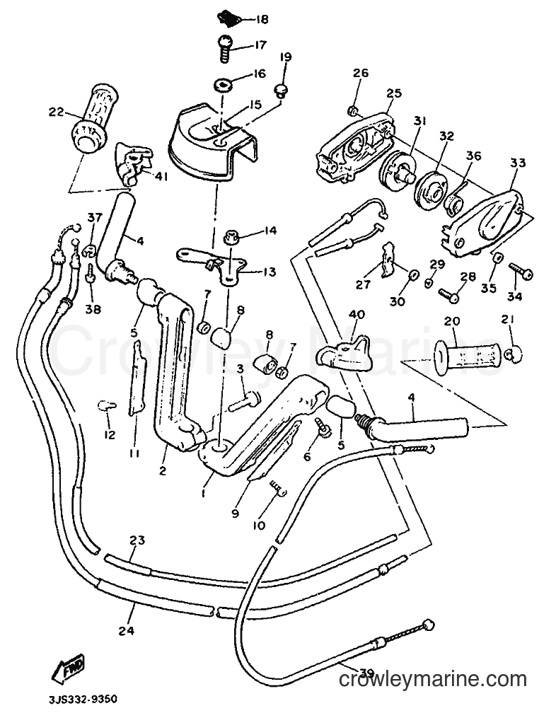 1990 Cruiser XVZ13TD - XVZ13TD (3JS2) [999] - STEERING HANDLE & CABLE
