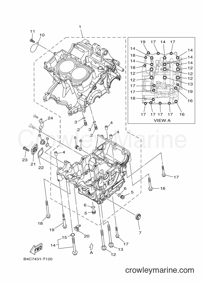 2018 Street Bike MT-07A - MT-07A (B4C6) [010] - CRANKCASE