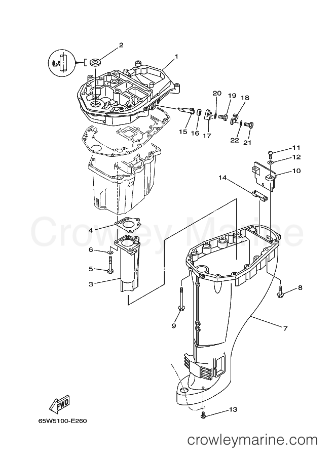 Yamaha Motors F25AEL (65W5) [340] - UPPER CASING