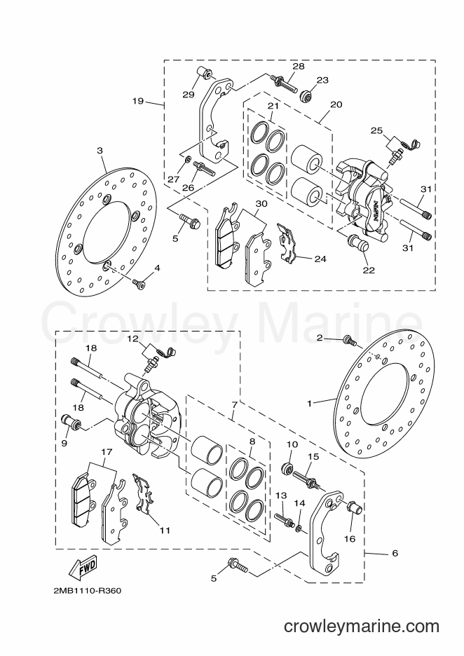 Yamaha Motors YXE700E (B3D2) [010] - FRONT BRAKE CALIPER