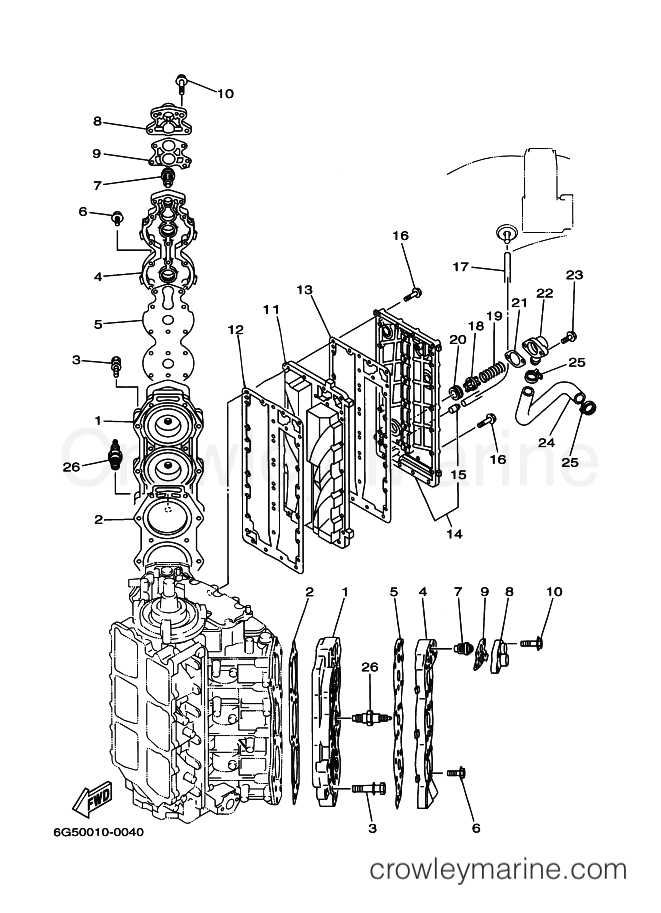 Yamaha Motors 200AET (60H2) [110] - CYLINDER & CRANKCASE 2