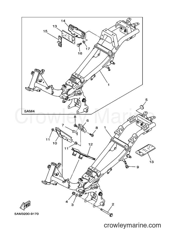 1999 Scooter T105E - T105E (5AM4) [010] - FRAME