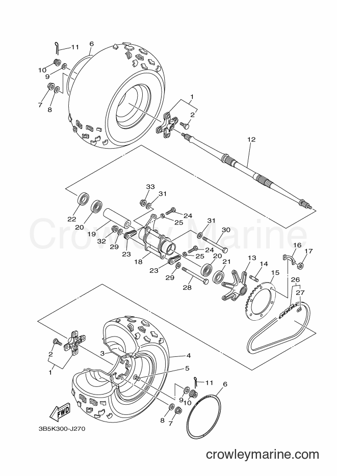 2011 ATV YFZ350 - YFZ350 (3B5M) [010] - REAR WHEEL