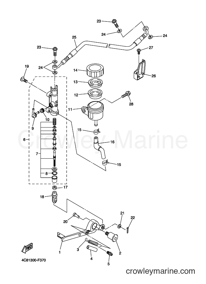 2007 Sport Bike YZF-R1 - YZF-R1 (4C85) [010] - REAR MASTER CYLINDER