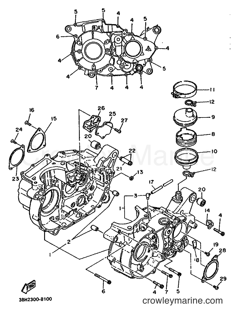 1989 Dirt Bike XT500 - XT500 (3BH3) [999] - CRANKCASE
