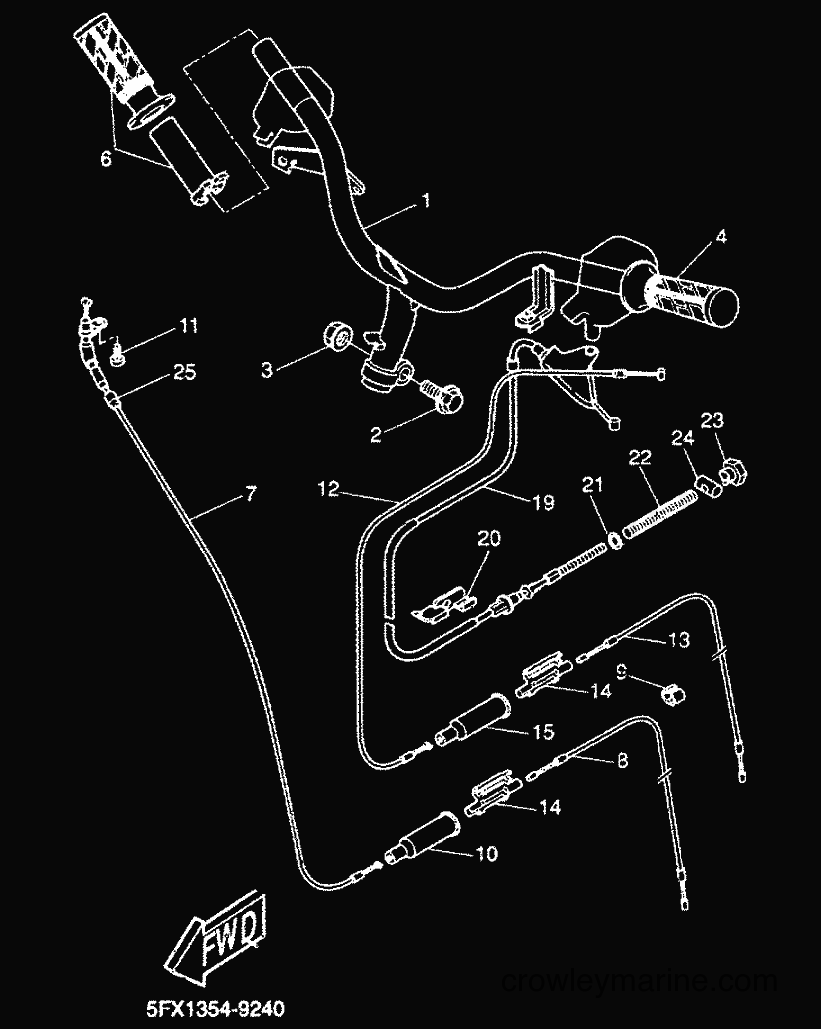 2000 Scooter CW50RS - CW50RS (5FXG) [010] - STEERING HANDLE & CABLE