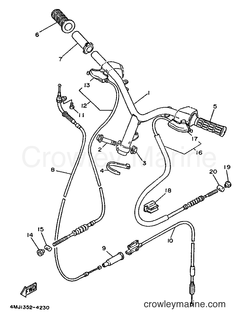 1994 Scooter YA50S - YA50S (4MJ4) [999] - STEERING HANDLE & CABLE