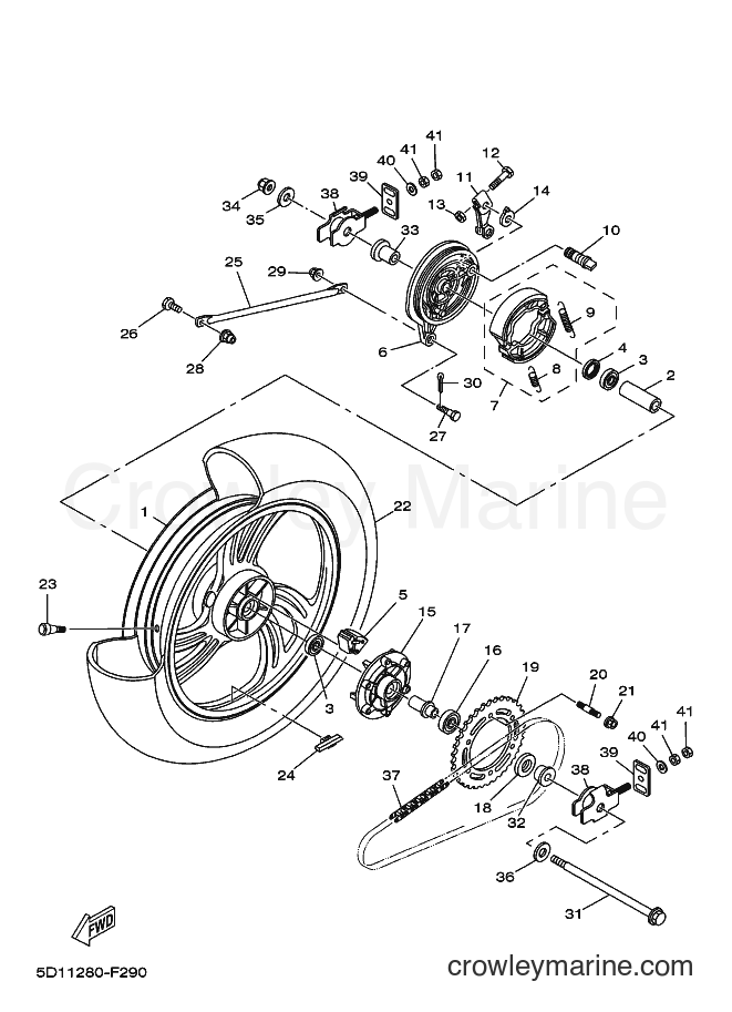 Yamaha Motors YBR250 (5D11) [050] - REAR WHEEL