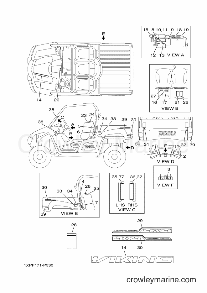 2015 ATV YXM700E - YXM700E (1XPF) [010] - EMBLEM & LABEL 1